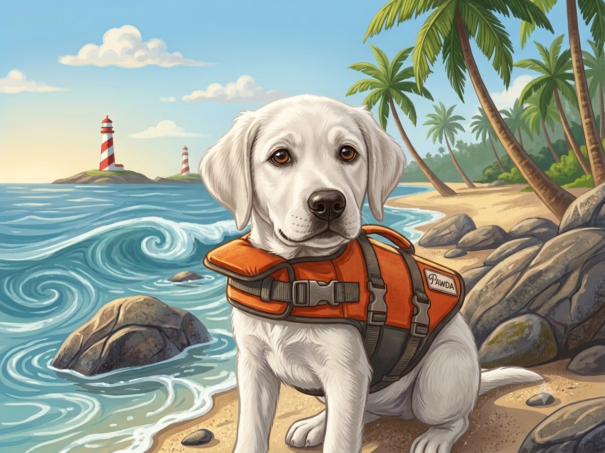 Illustrated portrait of Wilson the dog